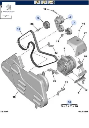 Alternatör kayış kiti 1611281280  peugeot resmi