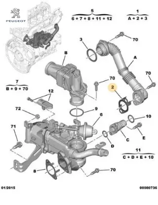 Egr boru contası 1627.A5  Peugeot resmi
