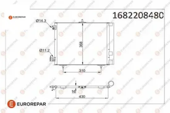 Erp klıma radyatoru 2008 c2 c3 1,4-1,6 hdı 6455.Al/ 6455.C2/ 6455.Cz/ 6455.El/ 6455.Et/ 6455.Ha/ 6455.Jf/ 6455.Hh resmi