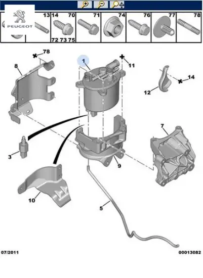 Mazot filtresi 407-4007-c5-c6 2.2 hdı 1901.83 resmi