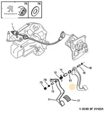 Fren pedal lastiği  106-saxo 2130.14  peugeot resmi