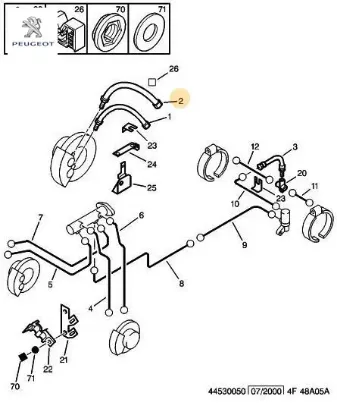 Ön fren hortumu üst      boxer//peugeot 4806.71  peugeot resmi
