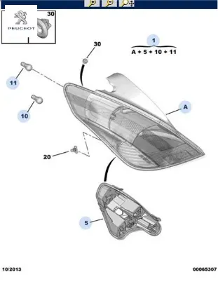 Stop lambası sol   308 6350.Cv resmi