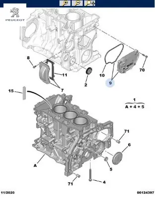 Motor blok arka kapak 9676231780  peugeot resmi