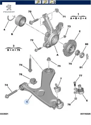 Alt salıncak sağ 9831682780  peugeot resmi