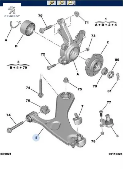 Alt salıncak sağ 9831682780  peugeot resmi
