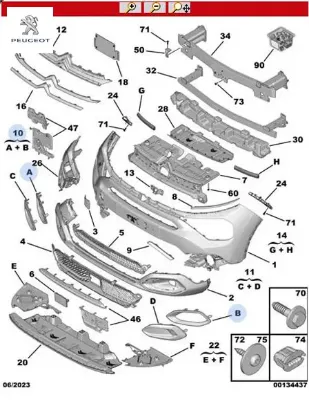 Sis far çercevesi siyah y.m c4 98370493xy  peugeot resmi