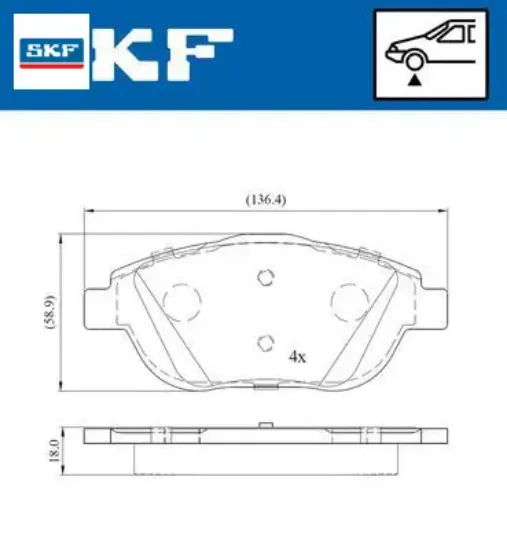 Ön fren balatası corsa f 19 crossland 17 mokka 20 c3 ıı-ııı-aırcross 09 c4 14 208 19 2008 19 ds3 15 9866880680/ 1647863580/ 1617293780 resmi