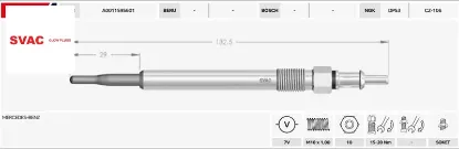 Isıtma bujisi  c200-c220-e200-e220/7v/gx3133//a0011595801/svac a0011595601 resmi