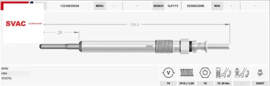 Isıtma bujisi   x1-x3-x4-x5-x6-mını cooper 12230035934 resmi