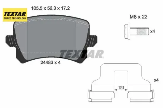 Arka fren balatası tıguan passat cc 05> 5n0698451 resmi