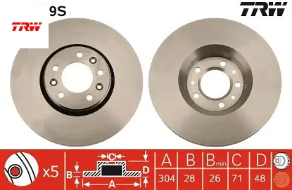 Ön fren aynası c5-jumpy-expert-scudo 2.0 07 304x28x41x48x5dlxhavalı 4249.24/ 4249.K0/ 9467548587 resmi