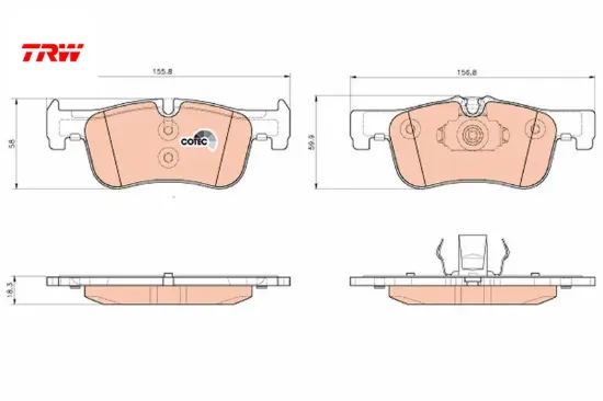 Fren balatası on bmw f20 f21 f22 f23 34118854999 resmi