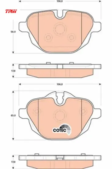 Fren balatası arka bmw g30 g31 g38 g32 g11 g12 g01 g08 g02 g05 g06 f10 f11 f18 f25 f26 e89 34218847062 resmi