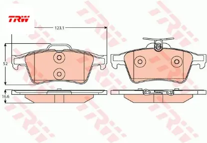 Arka fren balatası laguna 08-.. Gdb2086  trw resmi