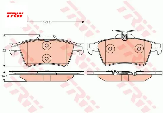 Arka fren balatası laguna 08-.. Gdb2086  trw resmi