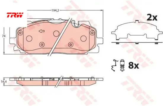 Disk fren balatası ön aks a4 2015->>. A5 2016->>. Q5 2016->>. Q7 2015->> 4m0698151ap/ 4m0698151h/ 8w069 resmi