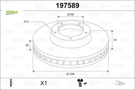 Ön fren diski trafıc ııı 15 vivaro b 15 296x28x5 delik 402066352r/ 8660003955/ 4422285 resmi