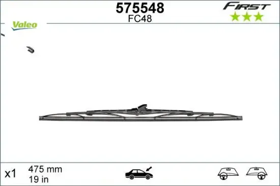 Silecek süpürgesi 48cm x1 normal tip first üniversal ngr4651/ ngr4651/ ngr465 resmi