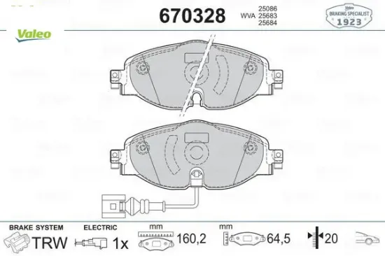 Ön balata golf7-a3-leon-tıguan-passat-octavıa-superb 12 8v0698151/ 2k5698151/ 5q0698151b resmi