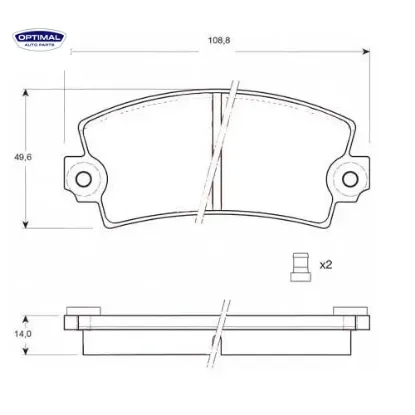 Ön balata fişli r12 c15 vısa 82-91 7702127301/ 7701201470/ 7701203068 resmi