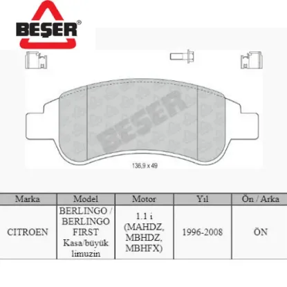 Ön fren balatası 206-301-partner-boxer ııı arka wva23599-1614005880-ap1588 resmi