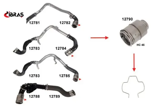 Turbo borusu segmanı     nv400-movano b-master ııı-movano b ıı  2.3 dci/cdtı  1446000q3k/ 1446300q2k/ 144630 ıbras  resmi