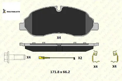 Fren balatası ön 2fiş aksesuarlı   transıt v363 13  bk312k021ac kale balata 22034 177 24 ans kd2 resmi