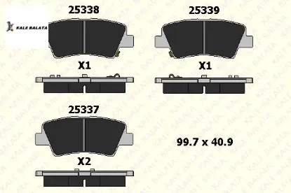 Arka fren balatası 2 fiş accent blue ıv-elantra-s  583023qa10/ beser4061 kale balata 25337 157 05 ans kd1 resmi