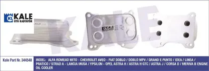 Yağ soğutucu petek   doblo-lınea-corsa-fıorıno 1.3dmjt eur  5650355/ 55183548/ 55210824/ 9 kale radyatör 344540 resmi