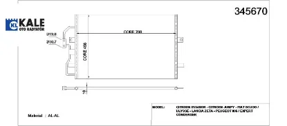 Klima radyatörü 806-expert ı-ıı-scudo <-06  6455.Q3/ 6455.Q6/ 6455.Y3/ 147 kale radyatör 345670 resmi