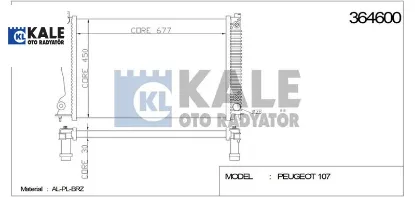 Radyatör 107-c1-aygo 1.4hdı 8v (mt)  1330.P2/ 16400-yv020/ 1330.P3/ kale radyatör 364600 resmi