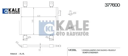 Klima radyatörü boxer ıı-ducato-jumper  6455.Cg/ 6455.Ec/ 1347842080/  kale radyatör 377600 resmi