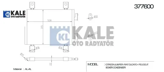 Klima radyatörü boxer ıı-ducato-jumper  6455.Cg/ 6455.Ec/ 1347842080/  kale radyatör 377600 resmi