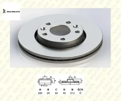 Ön fren disk aynası 280mm fluence-megane ııı-duste  402060010r/ 402064151r/ df6072 kale balata tfd-00049 resmi