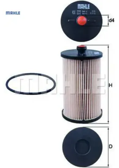 Mazot filtresi    crafter 2.5tdı bjk/bjl/bjm 06-12  2e0127177/ 2e0127159 mahle kx222d resmi