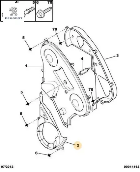Motor ön kapağı alt dj5te   peugeot 0320.J8 resmi