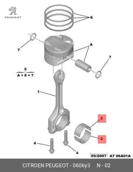 Kol yatak ep3 207/308   peugeot 0606.Y3 resmi