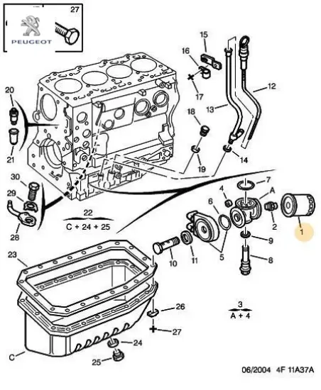 Yağ filtresi boxer 2,8 hdı  1109.Y7 Peugeot 1109.Aq resmi