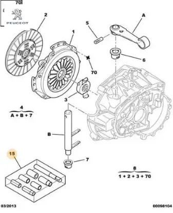 Debriyaj merkezleme kiti 406-106-301-605-prtnr m59 1606269680 peugeot 1606269680 resmi