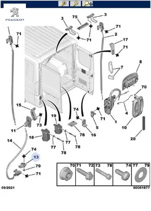 Kilit karşılığı  boxer 07->  8724.E6/ 1440727980/ 1369006080 peugeot 1606539480 resmi