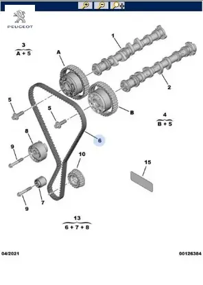 Triger kayışı   208-301 eb2 1608887580 peugeot 1608887580 resmi