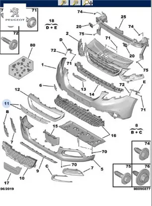 Ön ızgara çıtası siyah    2008   peugeot 1610144780 resmi