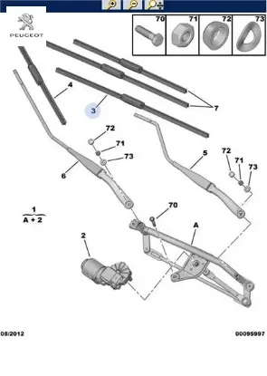 Silecek süpürgesi ön sol bipper nemo yeni kod: peu1642331980  6423.30 peugeot 6423.H8 resmi