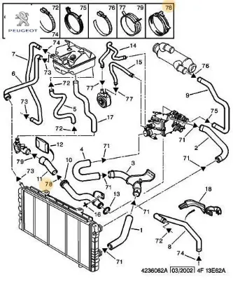 Metal su hortum kelepçesi   peugeot 6982.E0 resmi