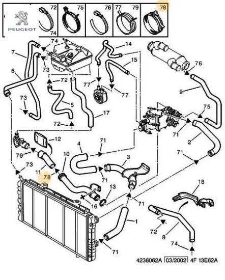 Metal su hortum kelepçesi   peugeot 6982.E0 resmi