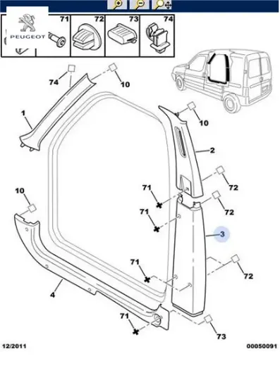 B dırek kaplaması sol  alt  partner  p.t1788 peugeot 9016.P4 resmi