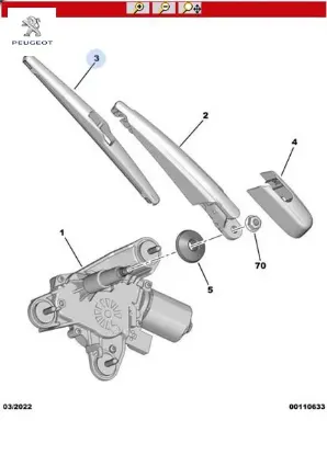 Arka silecek süpürgesi c3 aırcross   peugeot yq00056480 resmi