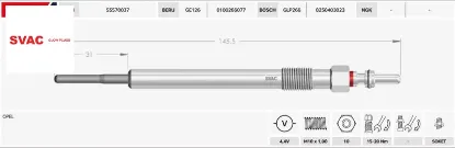 Isıtma bujisi  astra j/k-ınsıgnıa a/b-merıva-zafıra c  1.6  b16dtc   2015->  55570037/ 1638935180/ 1214098 svac sv196 resmi