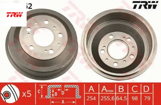 Arka fren kampanası  ducato 94-02  1306211080/ 4247.38 trw db4162 resmi